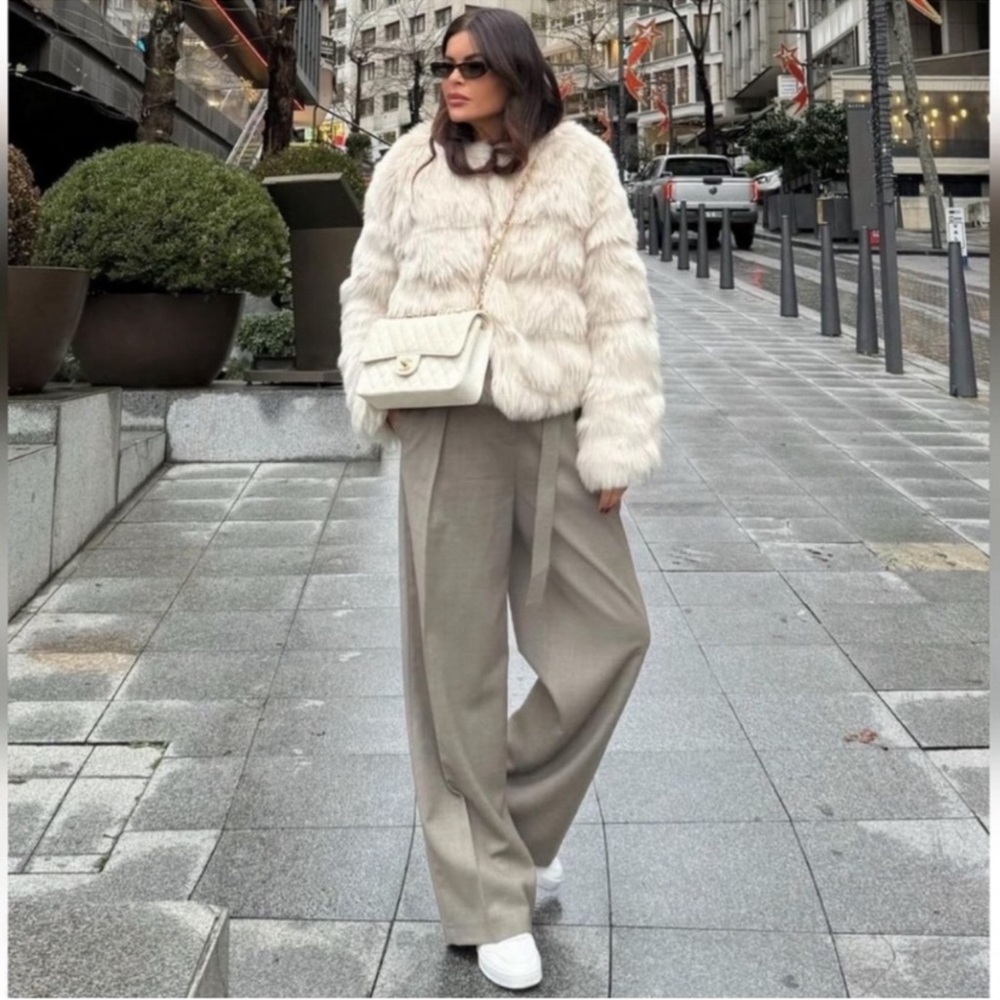 Zara Off-White/Cream Teddy Faux Fur Jacket - Picture 15 of 15